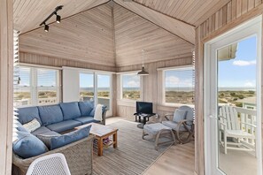 Smart TV, DVD player, stereo - Oceanfront home in Salvo w/ Private Pool & Hot Tub (Salvo)