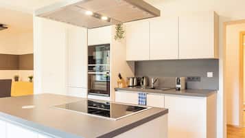 Ferienhaus mit 4 Schlafzimmern | Private kitchen | Full-size fridge, microwave, stovetop, dishwasher