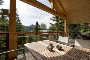 Ferienhaus # 42 mit Sauna & Whirlwanne | 발코니 전망