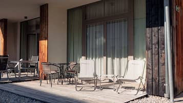Ferienwohnung mit 1 Schlafzimmer und Saunabereich | Terrace/patio