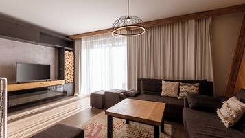 Superior Ferienwohnung mit 3 Schlafzimmern und privater Sauna | Living area