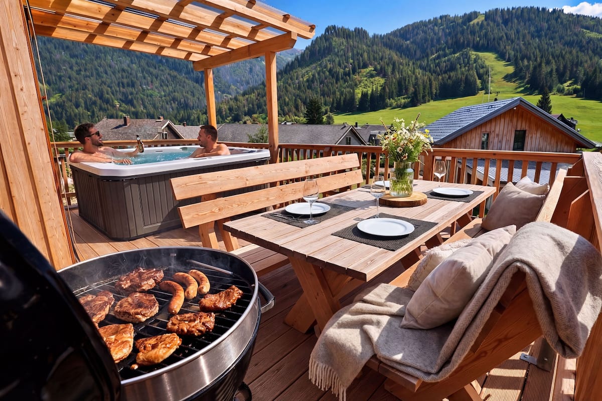 Premium Ferienhaus #47 mit Sauna & Whirlpool | Private spa tub