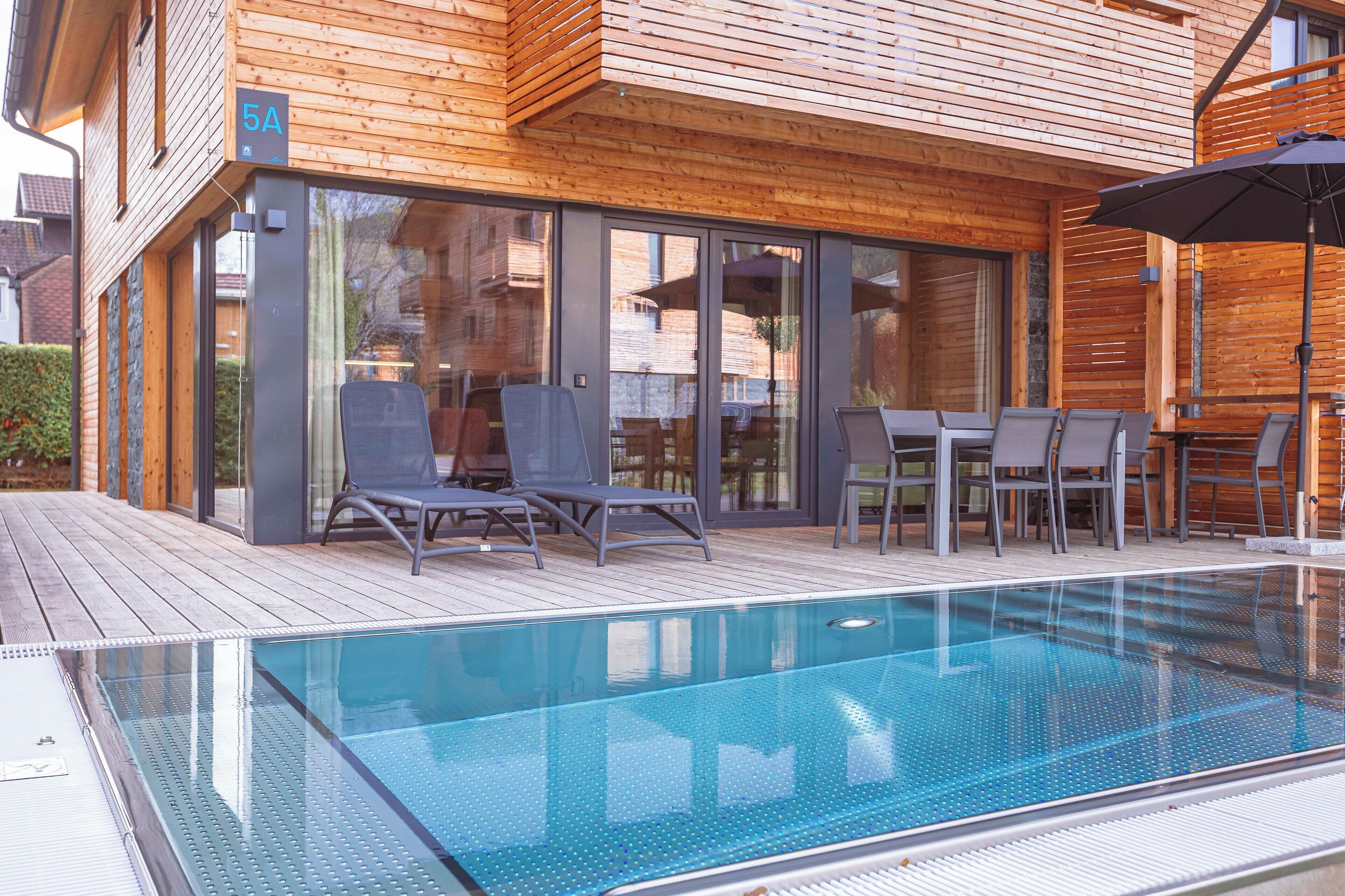 Ferienhaus # 5a mit Sauna und Pool | Terrasse/Patio