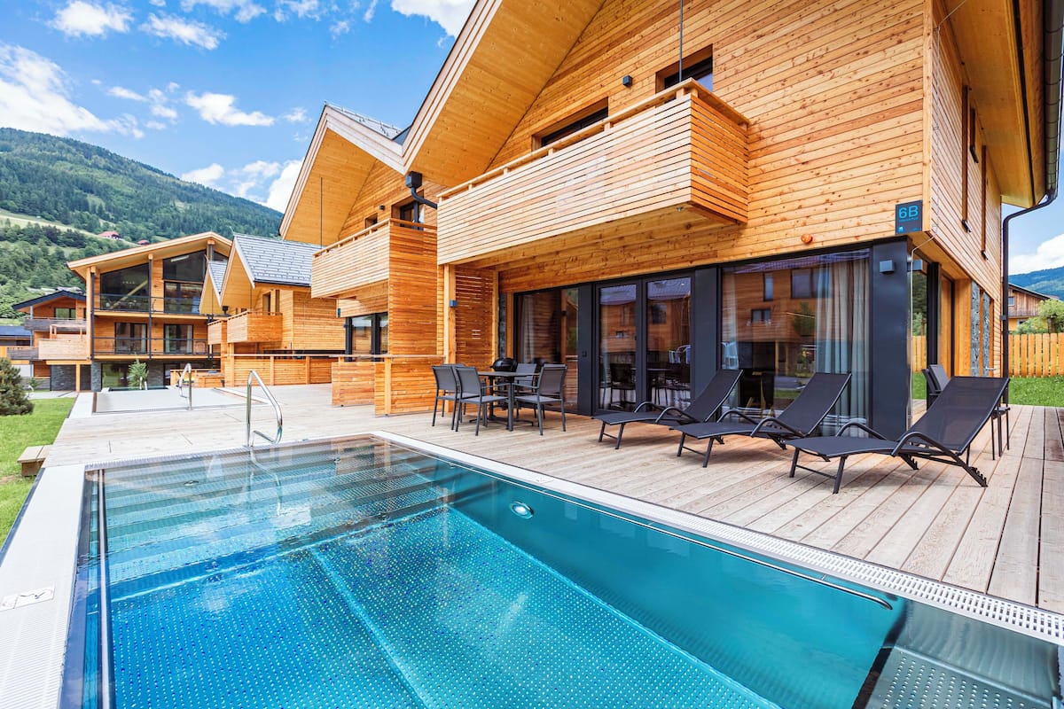 Ferienhaus # 6b mit Sauna und Pool | Wi-Fi ฟรี