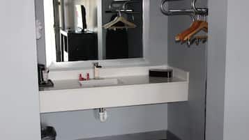 Shower, towels, soap, shampoo