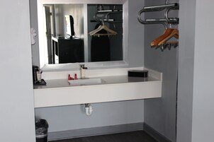 Shower, towels, soap, shampoo