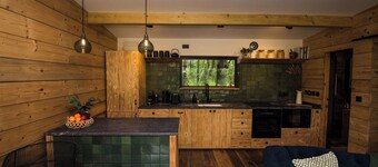 Secluded Yorkshire Cabin with Private Lake, Sauna & Fire Pit