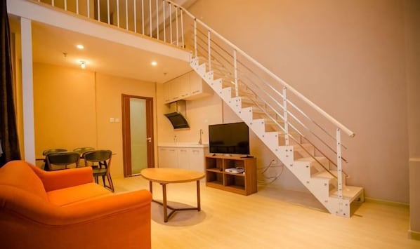 Living area - Fuzhen Hotel Apartment (Changchun)
