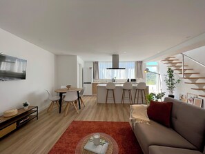 Deluxe Townhome, River View | Living area | Flat-screen TV - Casas Capela by O'Porto Seven (Montalegre)