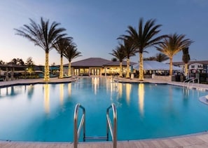 Outdoor pool, a heated pool