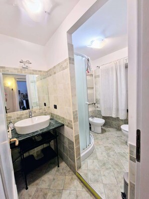 Dusche, Haartrockner, Handtücher