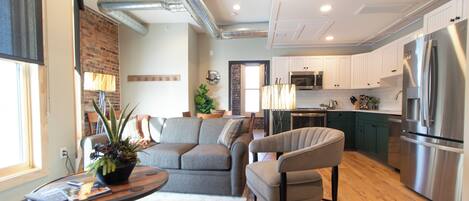 Departamento Premium, 2 habitaciones, para no fumadores, cocina | 1 habitación y espacio para trabajar con laptop