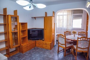 Family Apartment, 2 Bedrooms, City View | Living area | Flat-screen TV