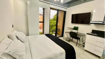 Desk, laptop workspace, free WiFi