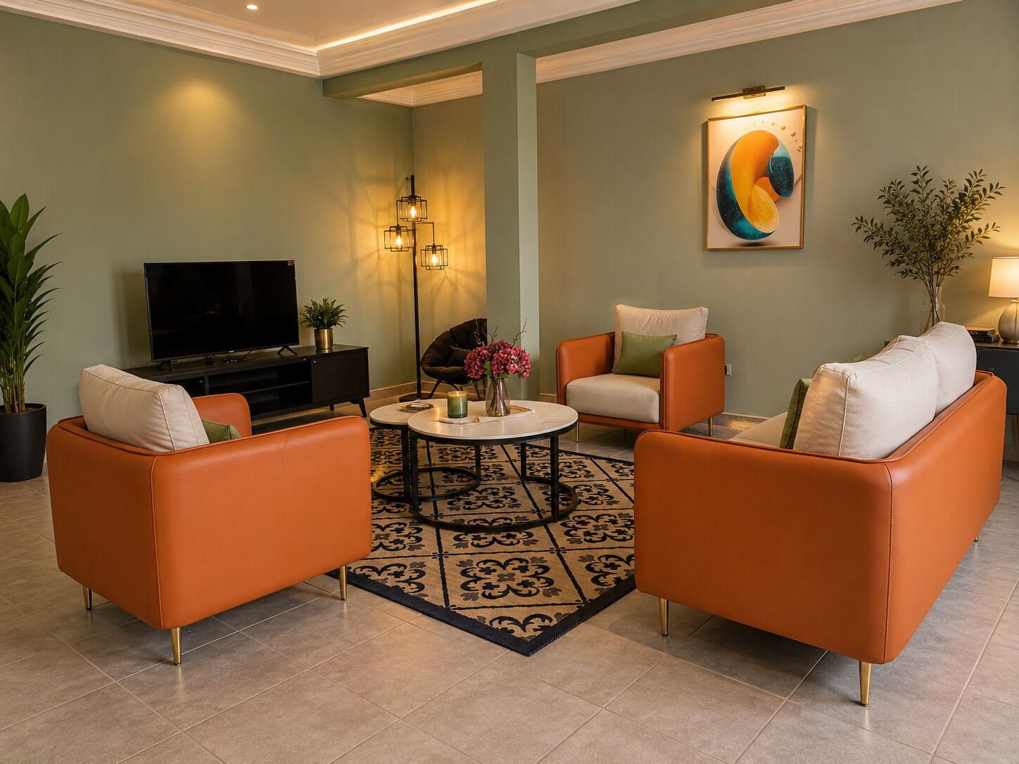 Appartement Confort | Salle de séjour | Téléviseur connecté de 42 po avec chaînes spécialisées