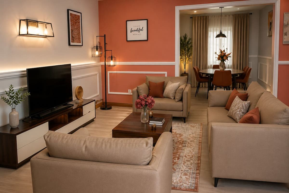 Superior Apartment, Courtyard View | Living area | 42-inch Smart TV with premium channels