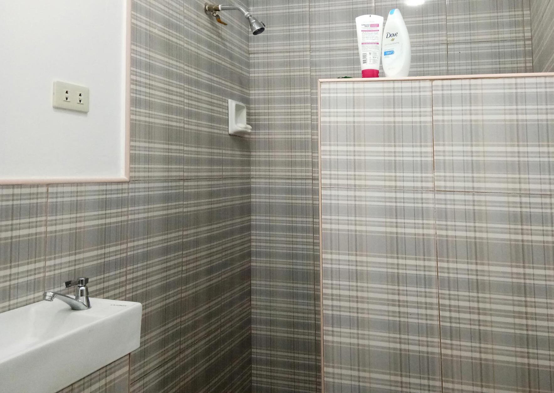 Doccia, asciugamani, sapone, shampoo