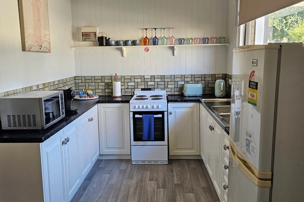 Fridge, microwave, oven, toaster