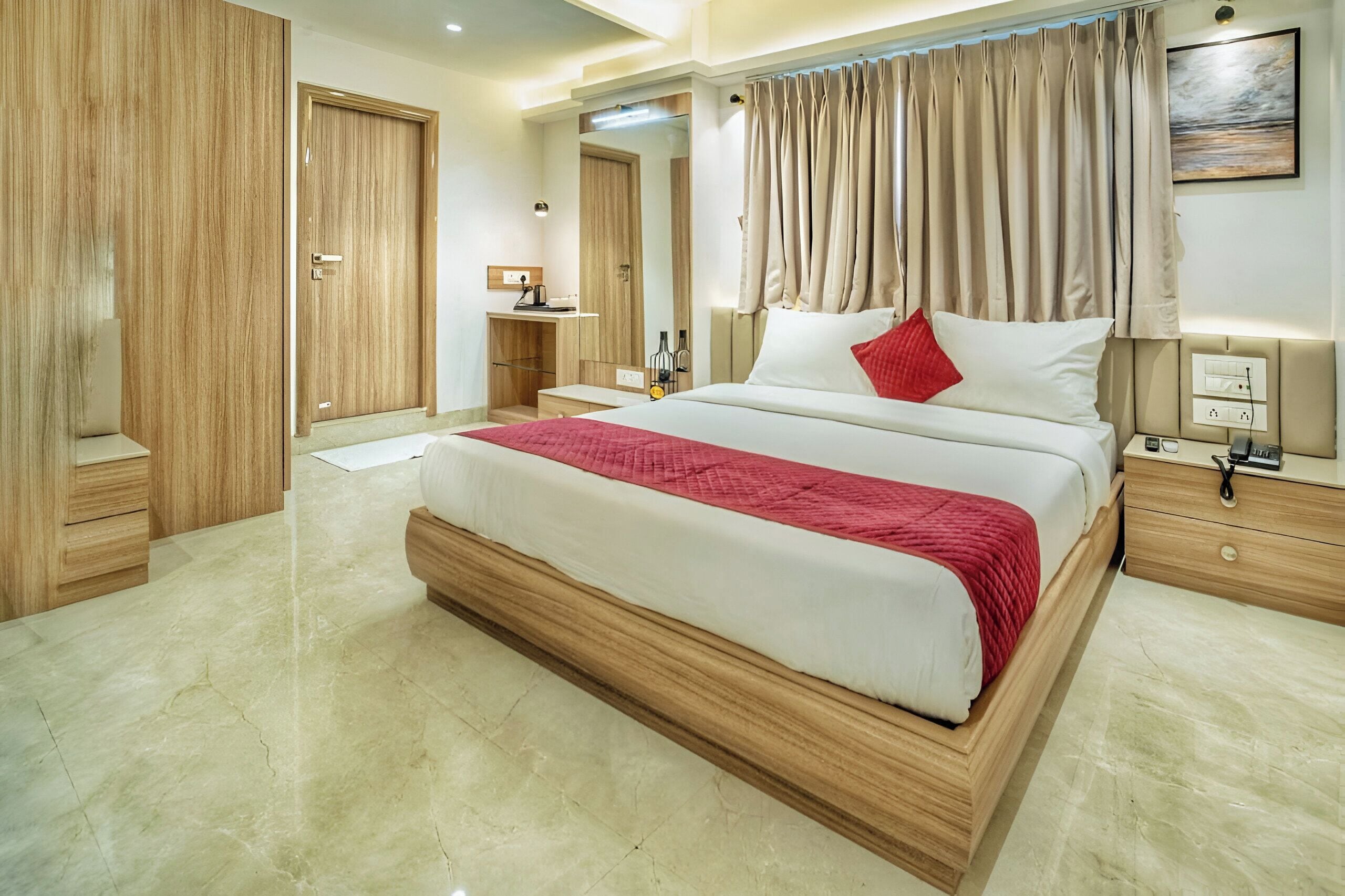 Blackout curtains, iron/ironing board, free WiFi, bed sheets