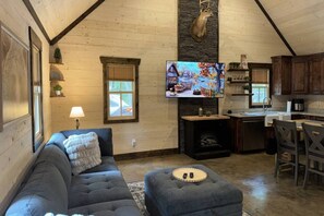 TV - 2 Mountain Cabins - Each with a hot tub, fire pit and covered patio - putting green & corn hole (Rising Fawn)