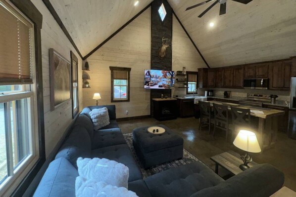TV - 2 Mountain Cabins - Each with a hot tub, fire pit and covered patio - putting green & corn hole (Rising Fawn)