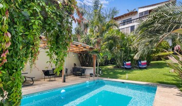 Pool area and large garden area
