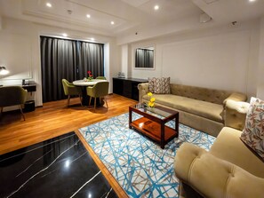 Premium Suite Room | Lakens van Egyptisch katoen, luxe beddengoed