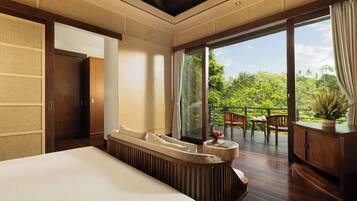 Vila superluxo, 3 quartos, vista para o vale, no jardim | 3 quartos, roupa de cama