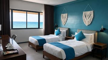 Deluxe Room, 2 Twin Beds, Non Smoking, Sea View | In-room safe, desk, laptop workspace, soundproofing