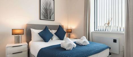 1 غرفة نوم ومكتب ومكواة/لوح كي وواي فاي