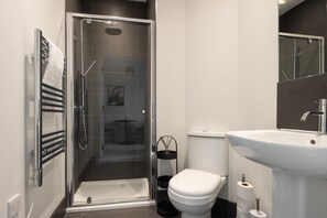 Dusche, Haartrockner, Handtücher