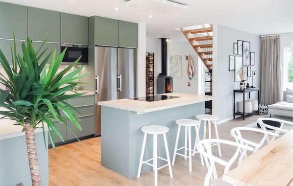 Fridge, oven, dishwasher, coffee/tea maker