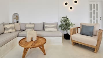 Villa, Private Pool, Sea View | Living area | TV