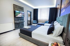 Ropa de cama de alta calidad y minibar