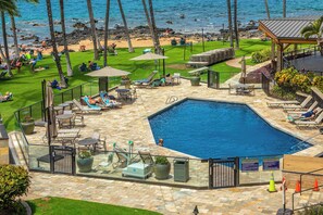 Outdoor pool, a heated pool -  Ultimate Oceanfront Paradise-Spectacular Ocean Views-Mana Kai Maui Resort 405C (Kihei, Maui)