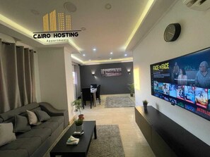 Living area - Modern apartment in charming New Cairo with AC, WiFi (القاهره الجديده)