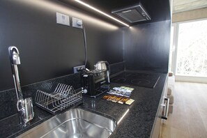 Microwave, oven, toaster, cookware/dishes/utensils