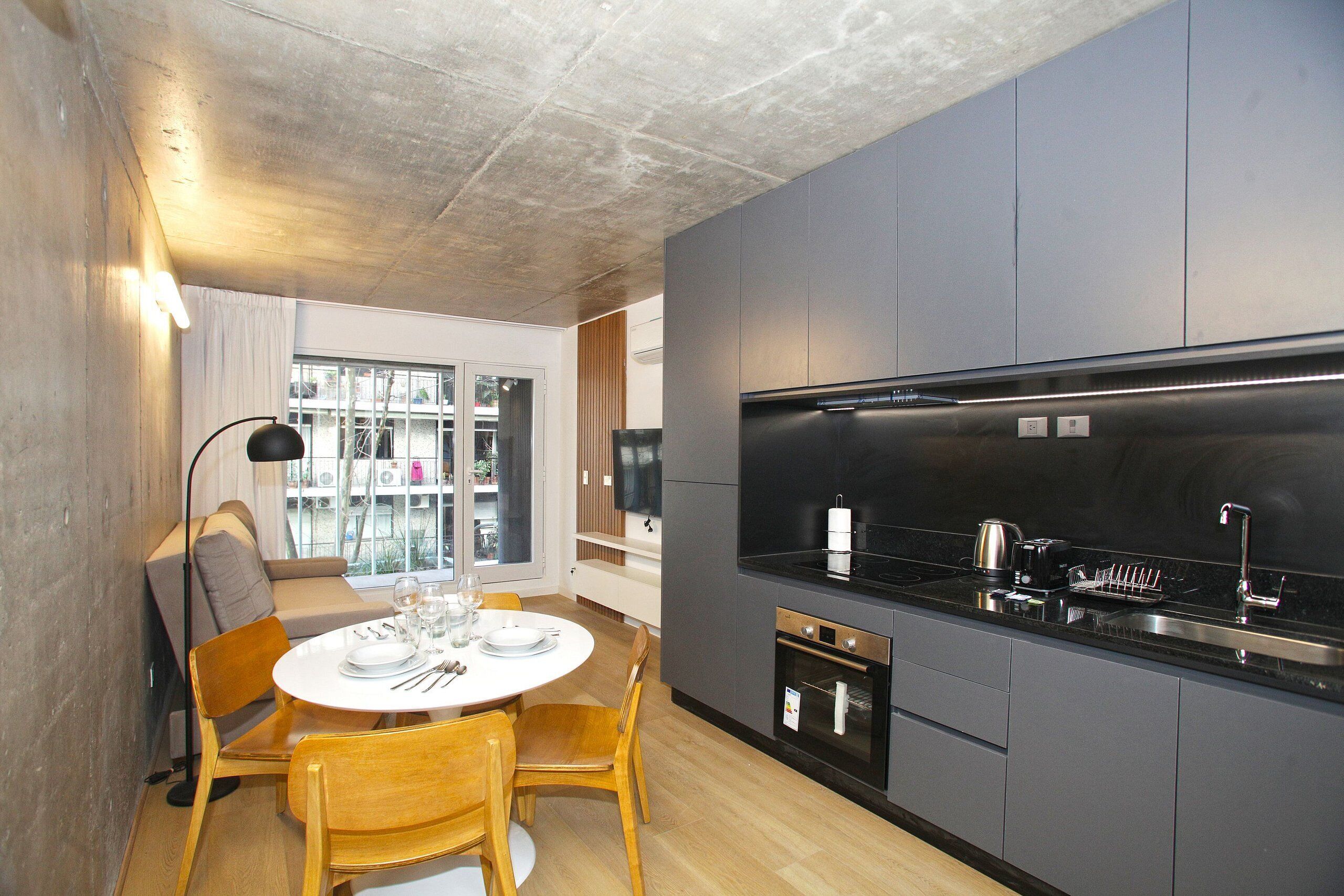 Fridge, microwave, oven, toaster