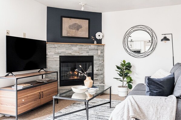Smart TV, fireplace, offices
