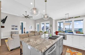 Interior - Beach View | Sleeps 14 | Fenced Yard (Crystal Beach)