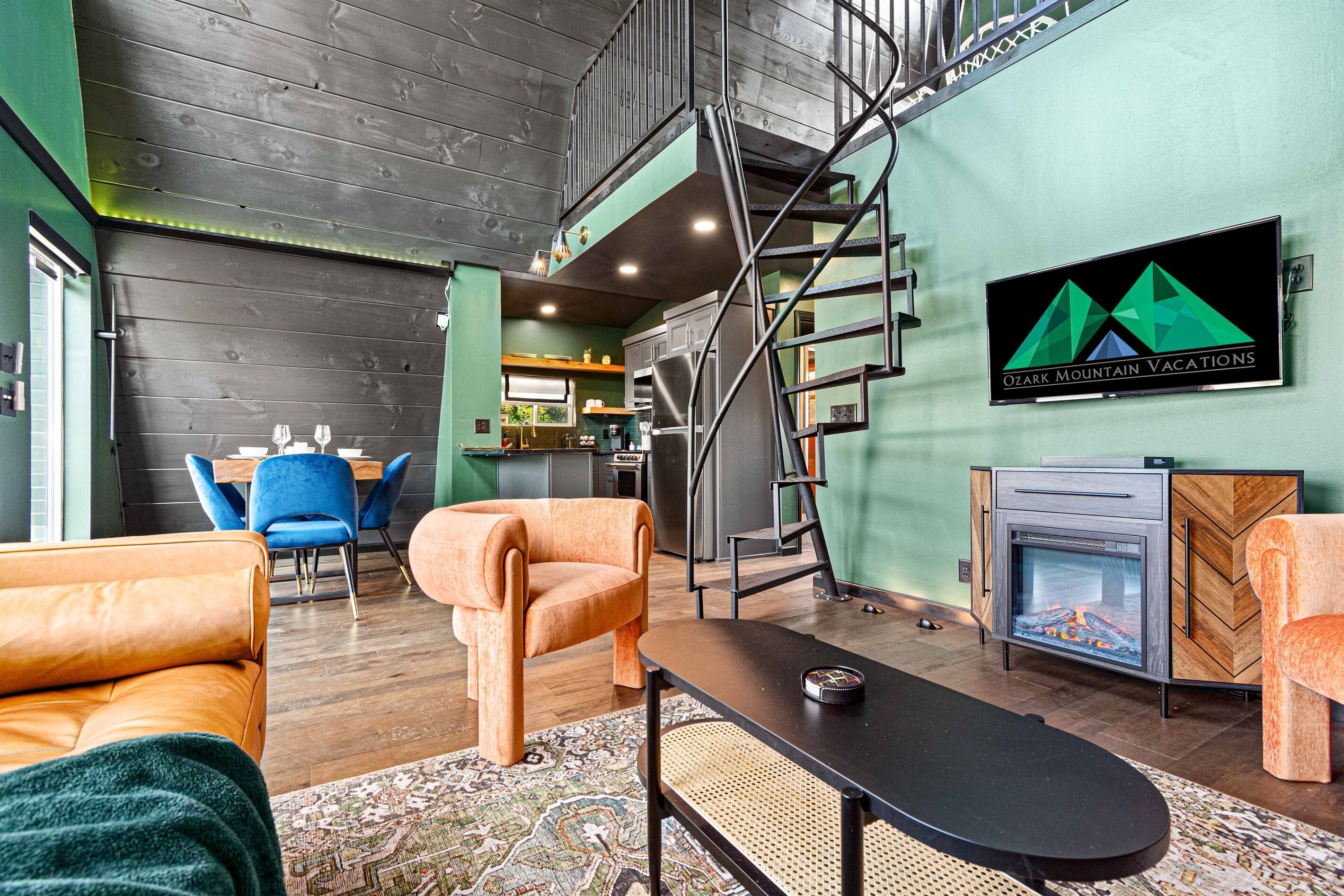 Smart TV, fireplace