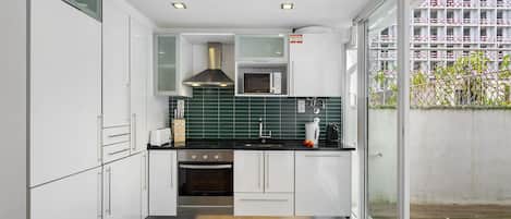 Apartament, 1 dormitori | Cuina privada | Bullidora elèctrica i torradora