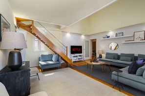 Living area - Luxury Lisbon Penthouse: Designer Decor & Epic Views (Lisbon)