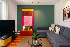 Apartment, 3 Bedrooms | Living area | Flat-screen TV - Prime Location W Ac 3-Bed Duplex Perfect For Families Only (Lisbon)
