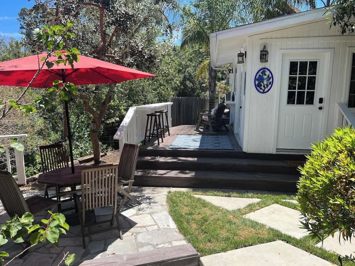 The Farmhouse: Patio and deck.