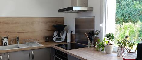 Kühlschrank, Mikrowelle, Ofen, Herdplatte