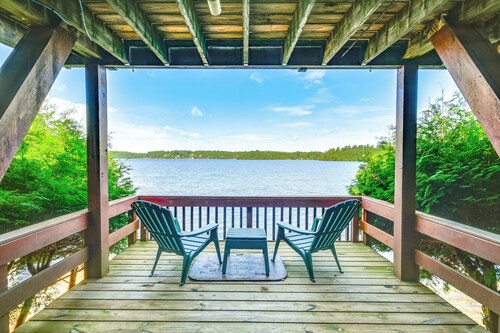 Waterfront Harrisville Home w/ Outdoor Fireplace!