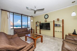 TV, DVD player, books