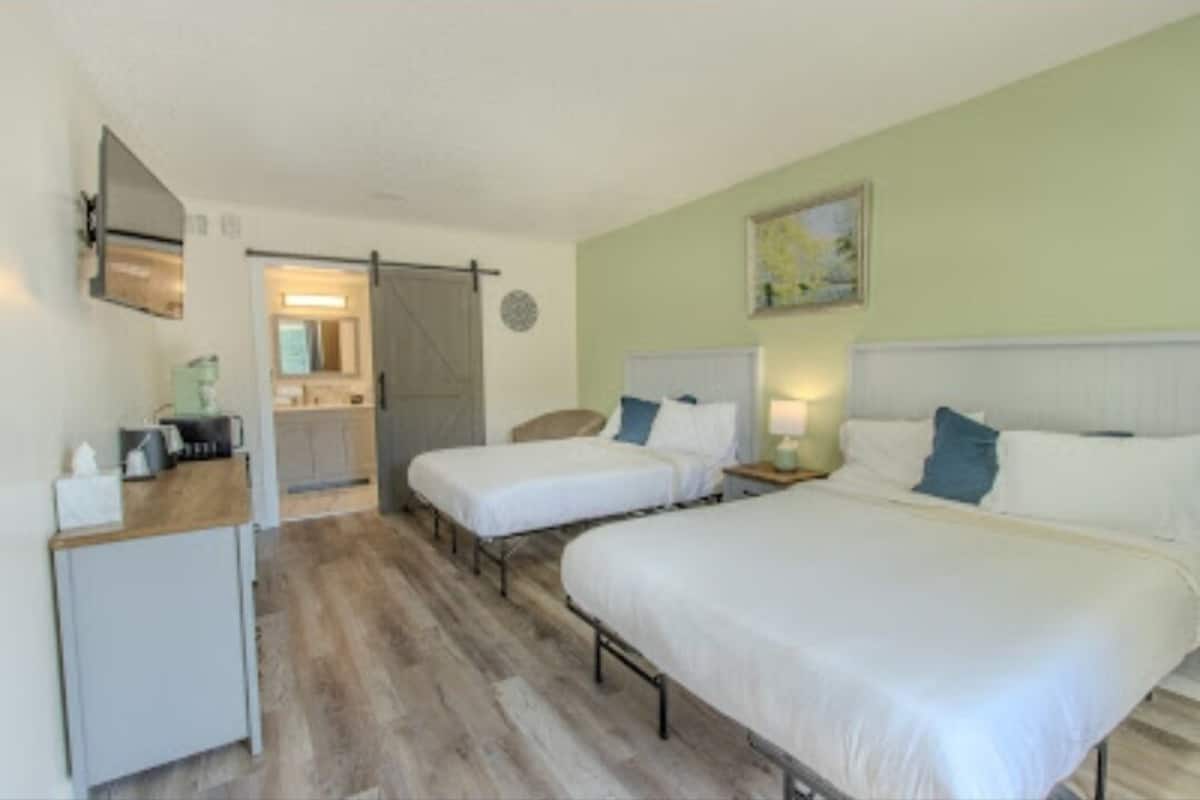 Desk, blackout curtains, iron/ironing board, free WiFi