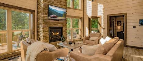 TV, fireplace, video games